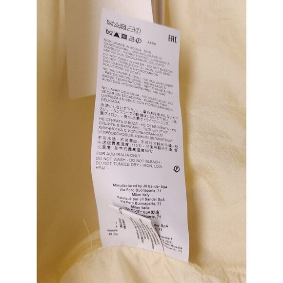 Jil Sander Padded Silk Shirt in Yellow 46 S Mens Defect New - Picture 13 of 15